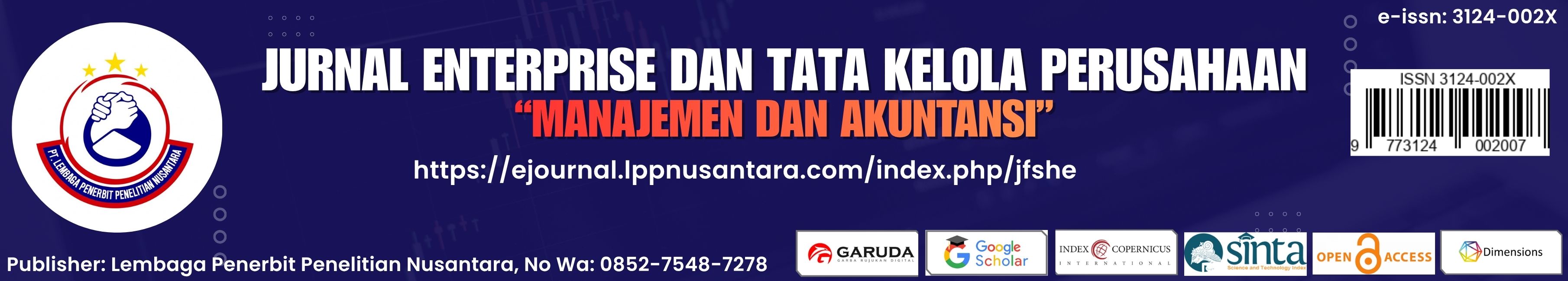 Jurnal Enterprise dan Tata Kelola Perusahaan : Manajemen dan Akuntansi